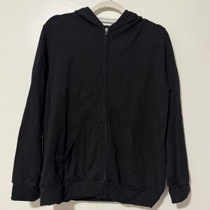Monrow Black Cotton Blend Hoodie
